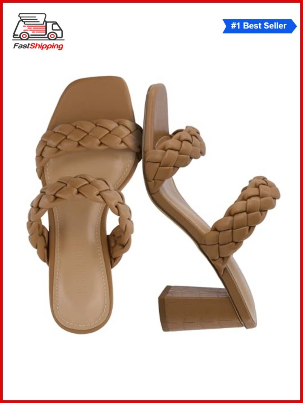 ✨ CUSHIONAIRE Irine Braided Strap Block Heel Square Toe Faux Suede Sandals